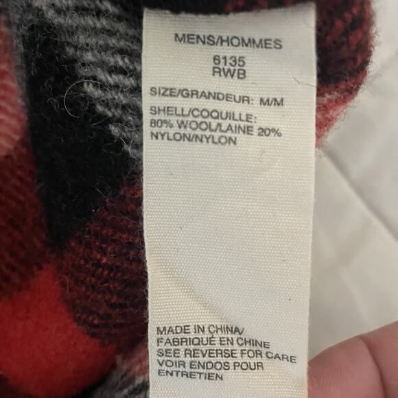 Woolrich Flannel Shacket Shirt Mens Medium Plaid Red Wool Blend Cabin Outdoor - Picture 7 of 8